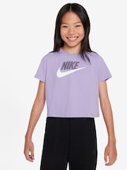 Nike Purple Futura Cropped 100% Cotton T-Shirt - Image 1 of 4