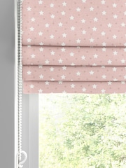 Blush Pink 100% Cotton Ditsy Stars Made To Measure Roman Blinds - Image 2 of 6