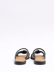 River Island Black Diamonte Bow Flat Sandals - Image 3 of 4