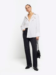 River Island White Broidery Detail Shirt - Image 3 of 6