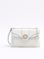 River Island White Monogram Pocket Shoulder Bag - Image 1 of 4