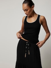 River Island Black 100% Cotton Feel Skirt - Image 3 of 6