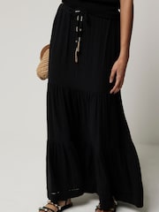 River Island Black 100% Cotton Feel Skirt - Image 4 of 6