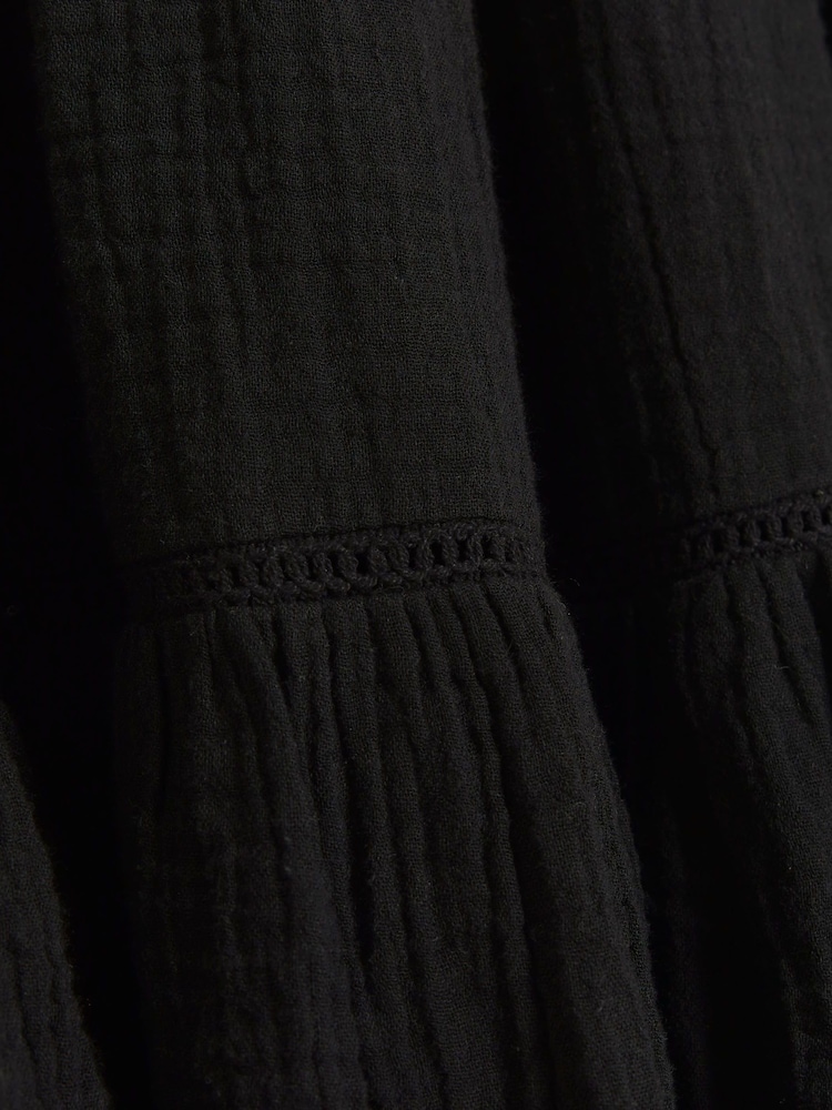 River Island Black 100% Cotton Feel Skirt - Image 6 of 6