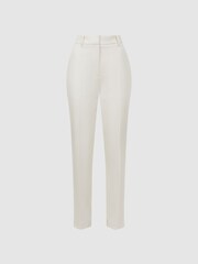 Reiss Off White Mila Petite Slim Fit Wool Blend Suit Trousers - Image 2 of 6