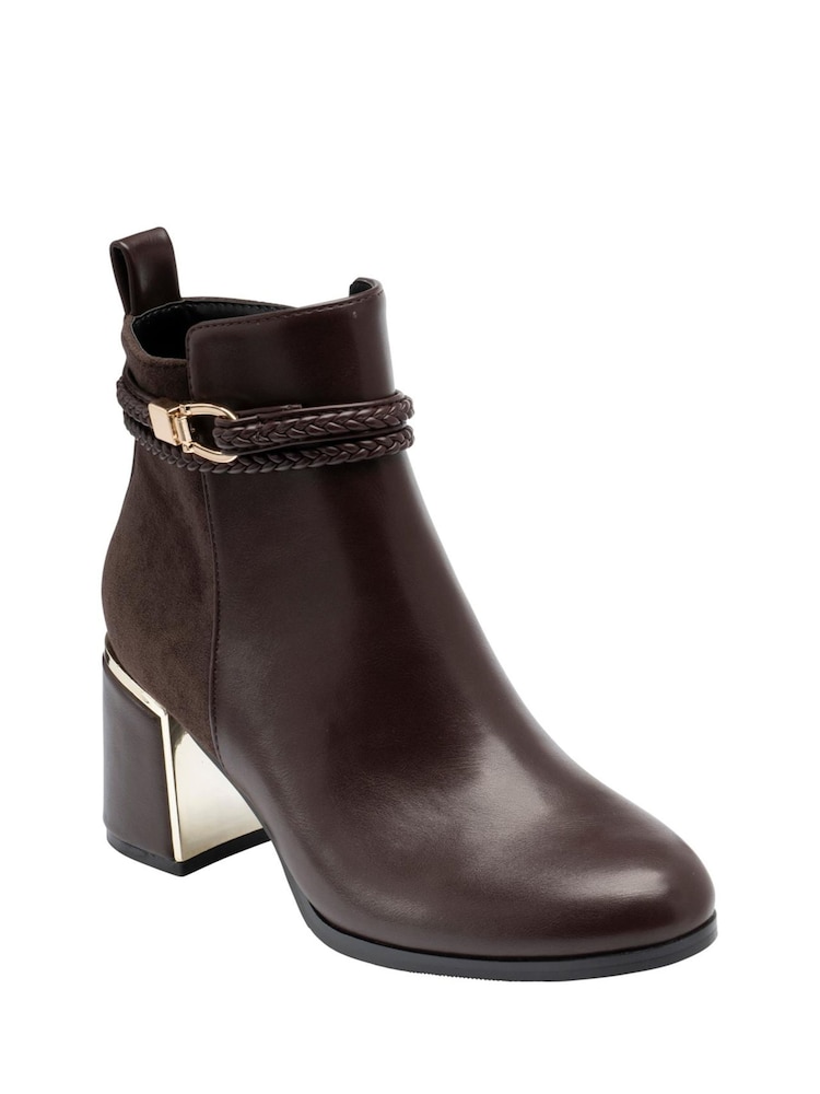 Lotus Brown Heeled Ankle Boots - Image 1 of 4 Lotus Brown Heeled Ankle Boots - Image 1 of 4