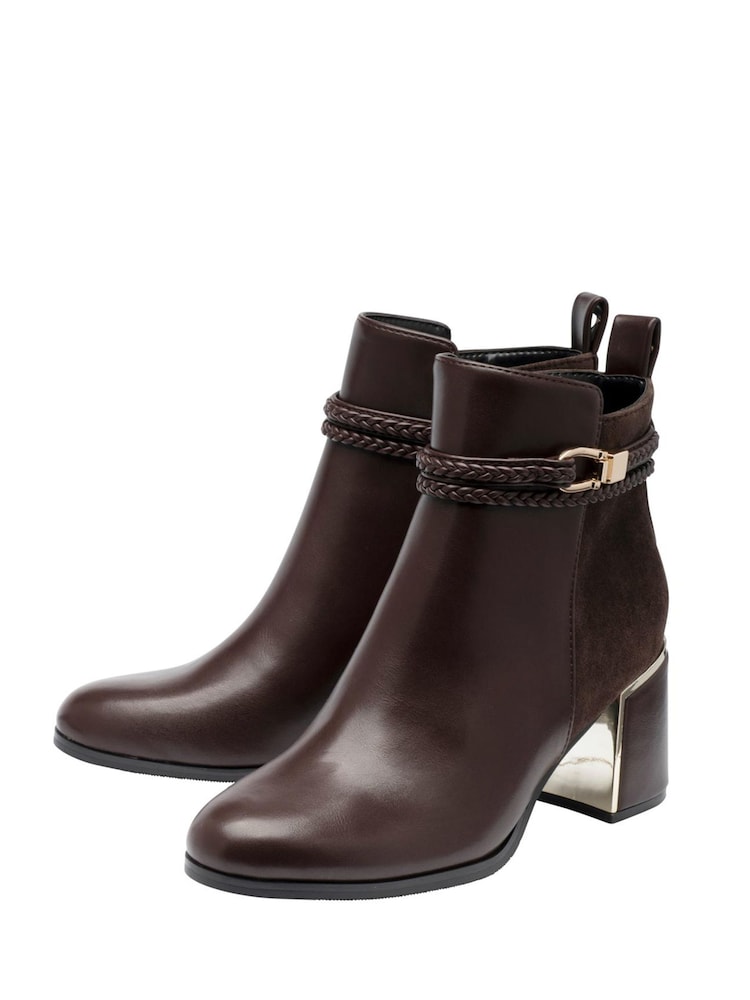 Lotus Brown Heeled Ankle Boots - Image 2 of 4 Lotus Brown Heeled Ankle Boots - Image 2 of 4