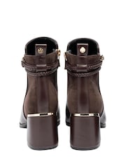 Lotus Brown Heeled Ankle Boots - Image 3 of 4