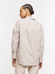 River Island Brown Stripe Shirt - Image 2 of 6