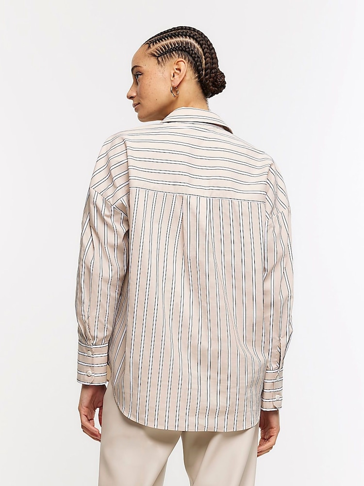 River Island Brown Stripe Shirt - Image 2 of 6