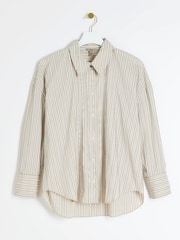 River Island Brown Stripe Shirt - Image 6 of 6