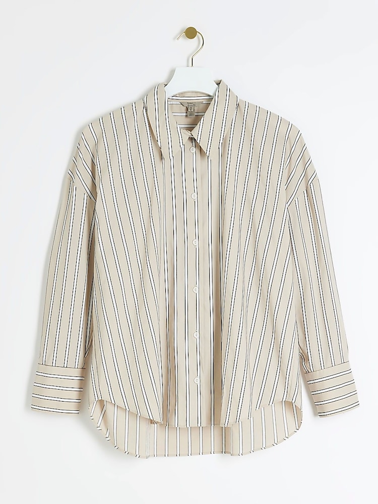 River Island Brown Stripe Shirt - Image 6 of 6