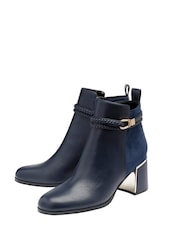 Lotus Blue Heeled Ankle Boots - Image 2 of 4