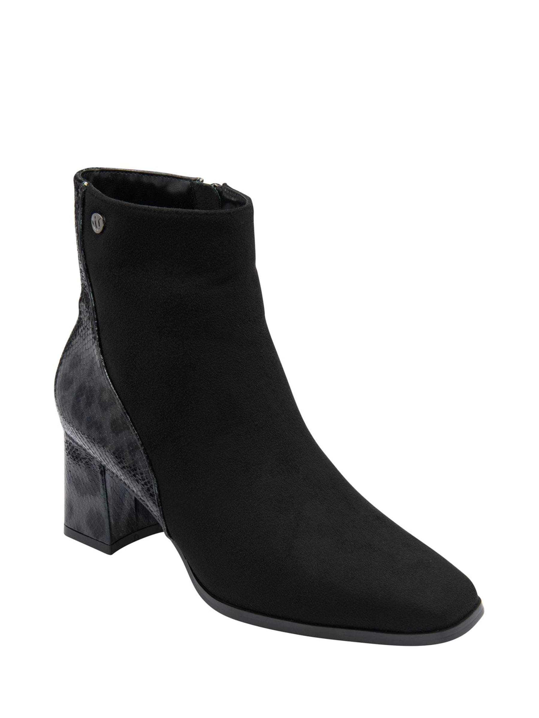 Lotus Women's Black 'Zelda' Microfibre Heeled Ankle Boots In | Size: 3 - Image 1