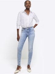 River Island Blue Mid Rise Bum Sculpt Skinny Jeans - Image 1 of 11