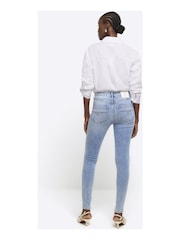 River Island Blue Mid Rise Bum Sculpt Skinny Jeans - Image 2 of 11