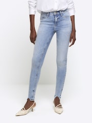 River Island Blue Mid Rise Bum Sculpt Skinny Jeans - Image 4 of 11