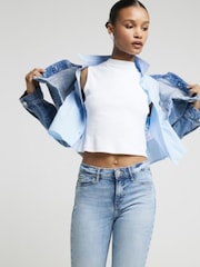 River Island Blue Mid Rise Bum Sculpt Skinny Jeans - Image 5 of 11