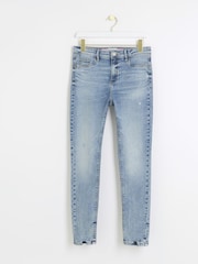 River Island Blue Mid Rise Bum Sculpt Skinny Jeans - Image 8 of 11