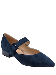 Lotus Blue Suede Mary-Jane Shoes - Image 1 of 4