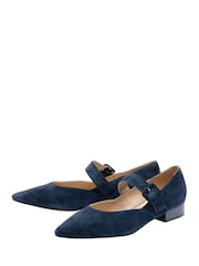 Lotus Blue Suede Mary-Jane Shoes - Image 2 of 4