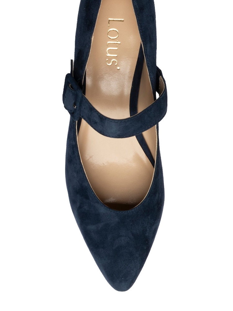 Lotus Blue Suede Mary-Jane Shoes - Image 4 of 4 Lotus Blue Suede Mary-Jane Shoes - Image 4 of 4