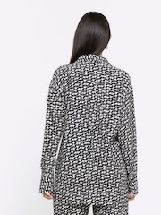 River Island Black Oversized Geometric Shirt - Image 2 of 6