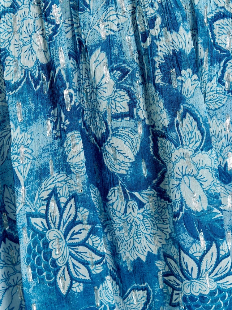 River Island Blue Floral Smock Top - Image 6 of 6