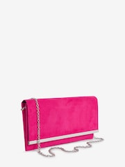 Pink Clutch Bag With Detachable Cross-Body Chain - Image 5 of 7