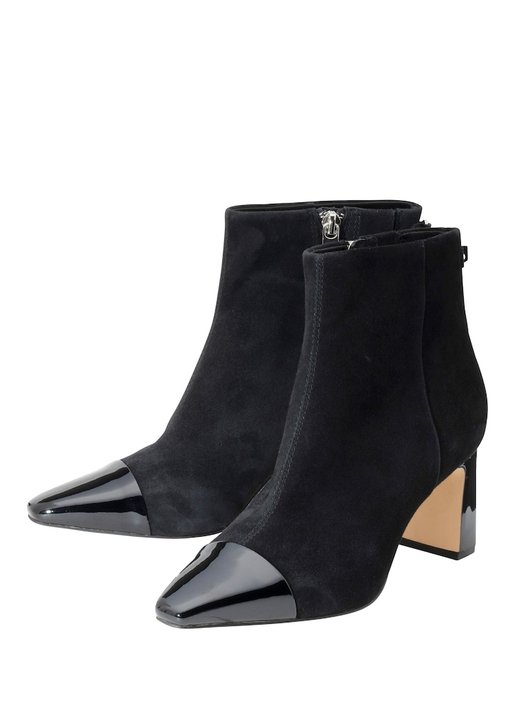Lotus Black Suede Pointed-Toe Ankle Boots - Image 2 of 4 Lotus Black Suede Pointed-Toe Ankle Boots - Image 2 of 4
