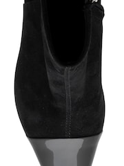 Lotus Black Suede Pointed-Toe Ankle Boots - Image 4 of 4