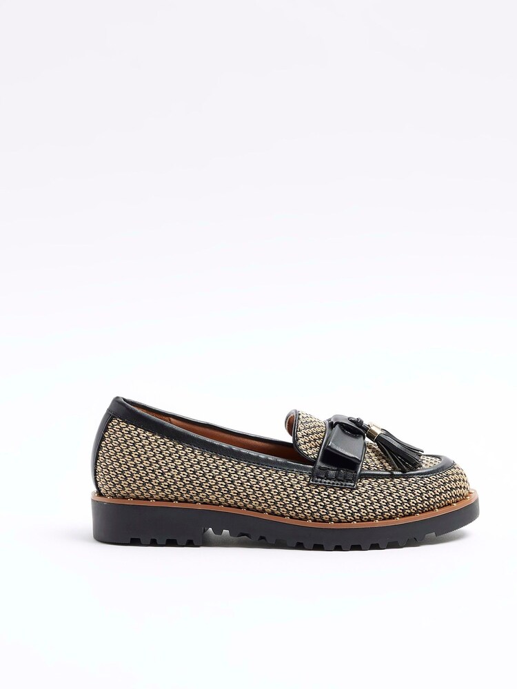 Braun - River Island Tassel-Loafer aus Bast mit Zierschleife - Bild 1 von 4 Braun - River Island Tassel-Loafer aus Bast mit Zierschleife - Bild 1 von 4
