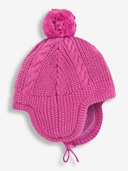 JoJo Maman Bébé Fuchsia Cosy Cable Knitted Hat - Image 1 of 1
