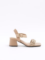 River Island Brown Snaffle Low Block Heeled Sandals - Image 1 of 5