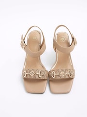 River Island Brown Snaffle Low Block Heeled Sandals - Image 4 of 5
