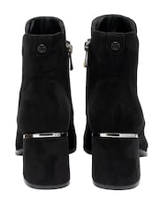 Lotus Black Suede Heeled Ankle Boots - Image 3 of 4