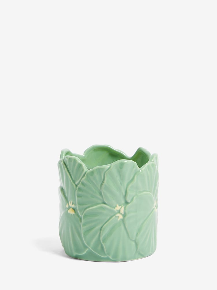 Green Single Wick Springtime Scented Floral Ceramic Candle - Image 3 of 3