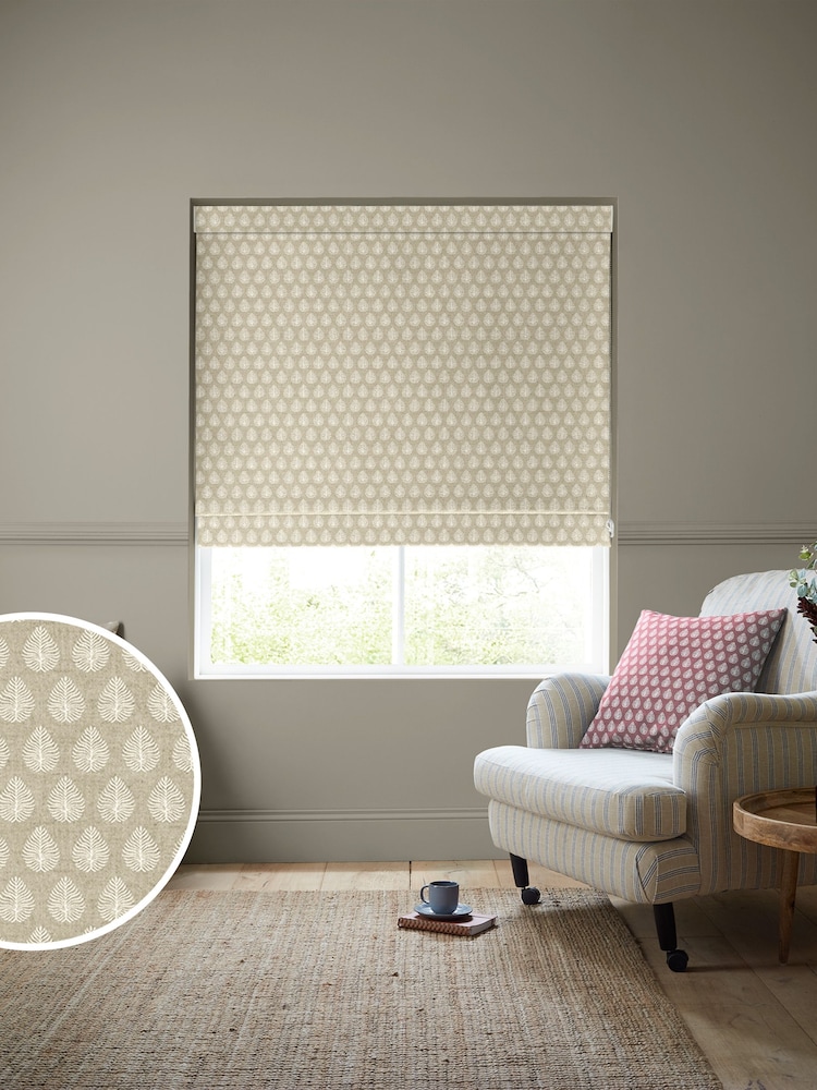 Emily Bond Natural 100% Cotton Jaipur Made to Measure Roman Blinds - Image 1 of 6