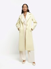River Island Yellow Longline Tailored Coat - Image 1 of 6