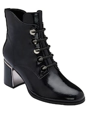 Lotus Black Heeled Ankle Boots - Image 1 of 4