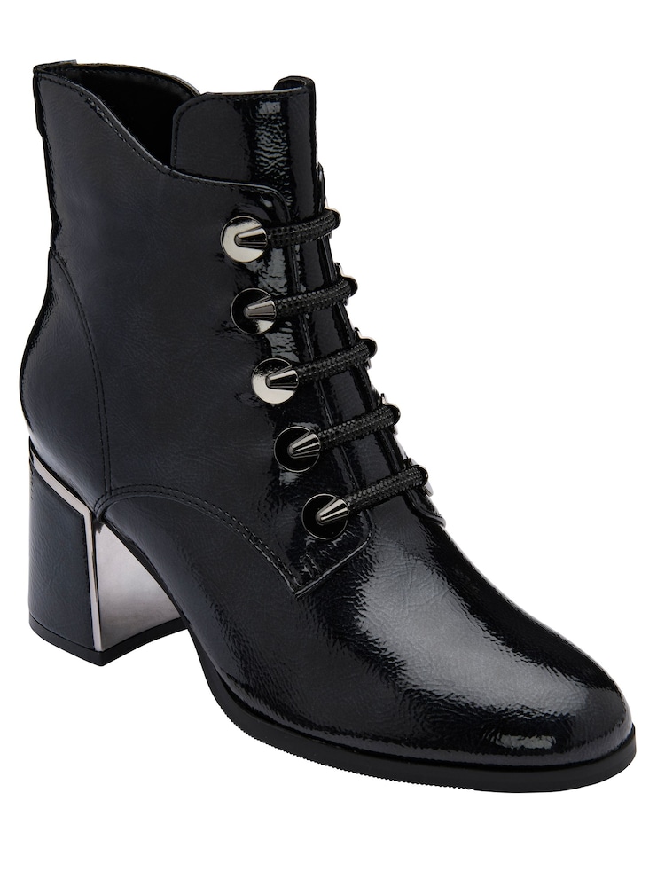 Lotus Black Heeled Ankle Boots - Image 1 of 4 Lotus Black Heeled Ankle Boots - Image 1 of 4