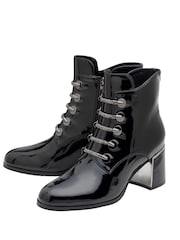 Lotus Black Heeled Ankle Boots - Image 2 of 4