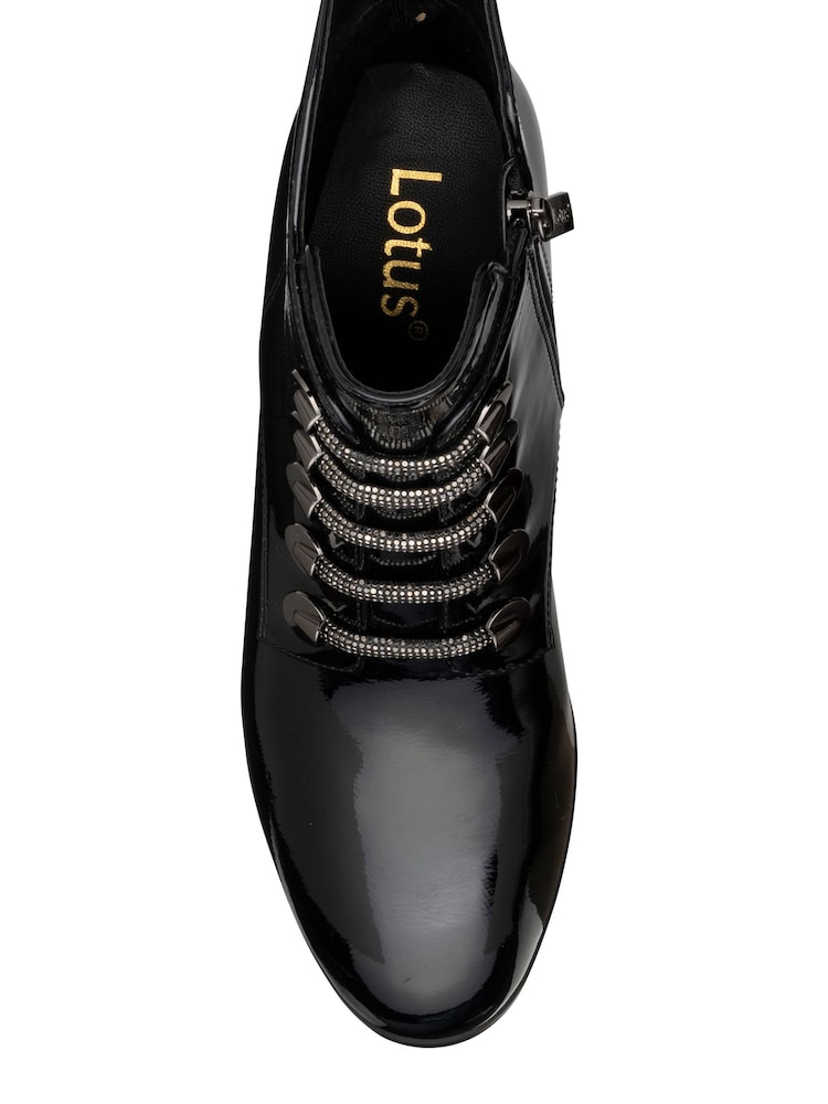 Lotus Black Heeled Ankle Boots - Image 4 of 4 Lotus Black Heeled Ankle Boots - Image 4 of 4