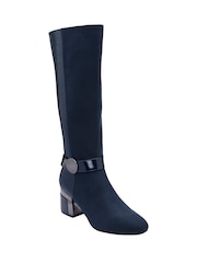 Lotus Blue Heeled Knee-High Boots - Image 1 of 4