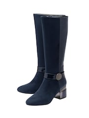 Lotus Blue Heeled Knee-High Boots - Image 2 of 4