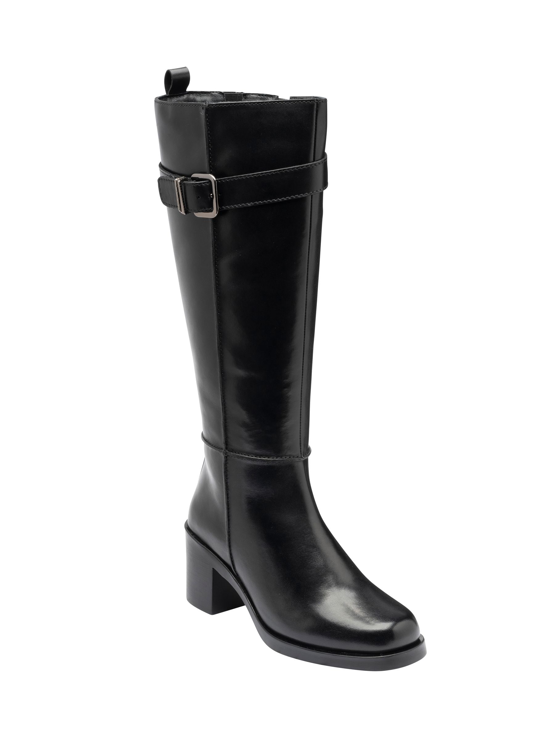 Lotus Liri Women's Knee High Leather Boots in Black Size 3 with 7cm Block Heel - Image 4