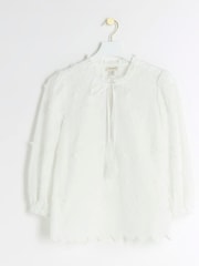 River Island White Embroidered Smock Top - Image 4 of 5