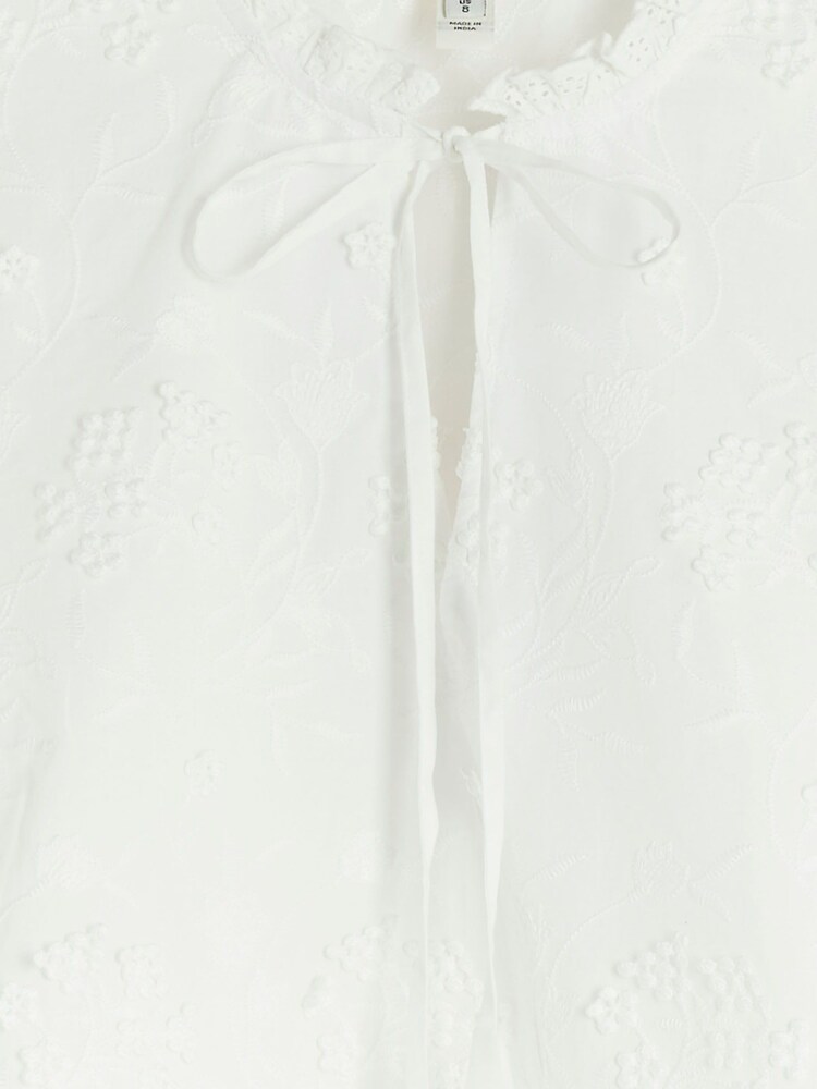 River Island White Embroidered Smock Top - Image 5 of 5