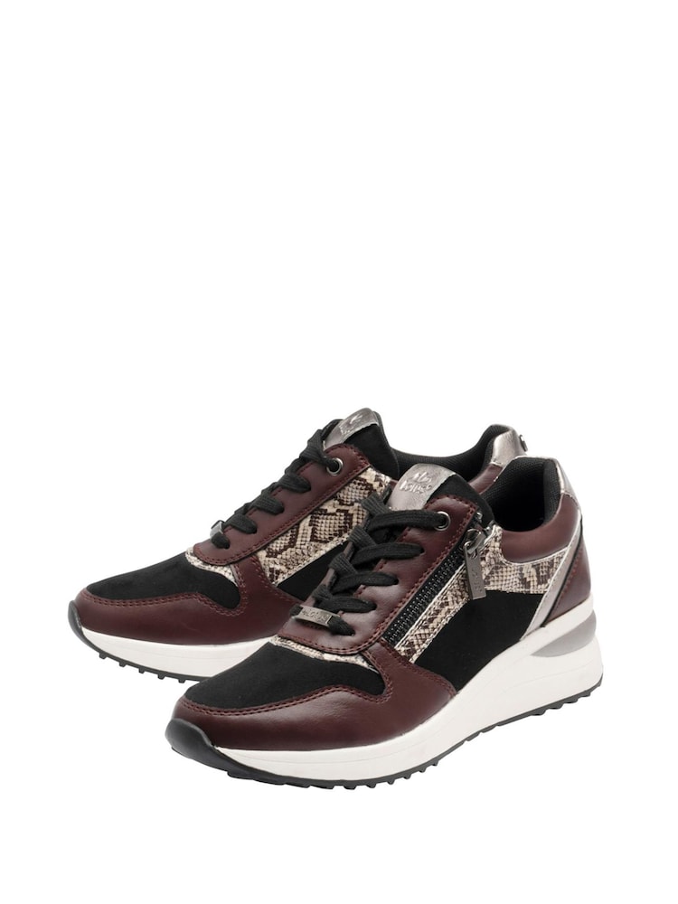 Punainen - Lotus Casual Zip-Up Wedge Trainers - Kuva 2 / 4