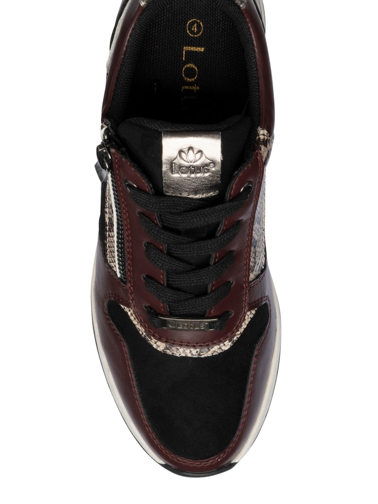 Punainen - Lotus Casual Zip-Up Wedge Trainers - Kuva 4 / 4